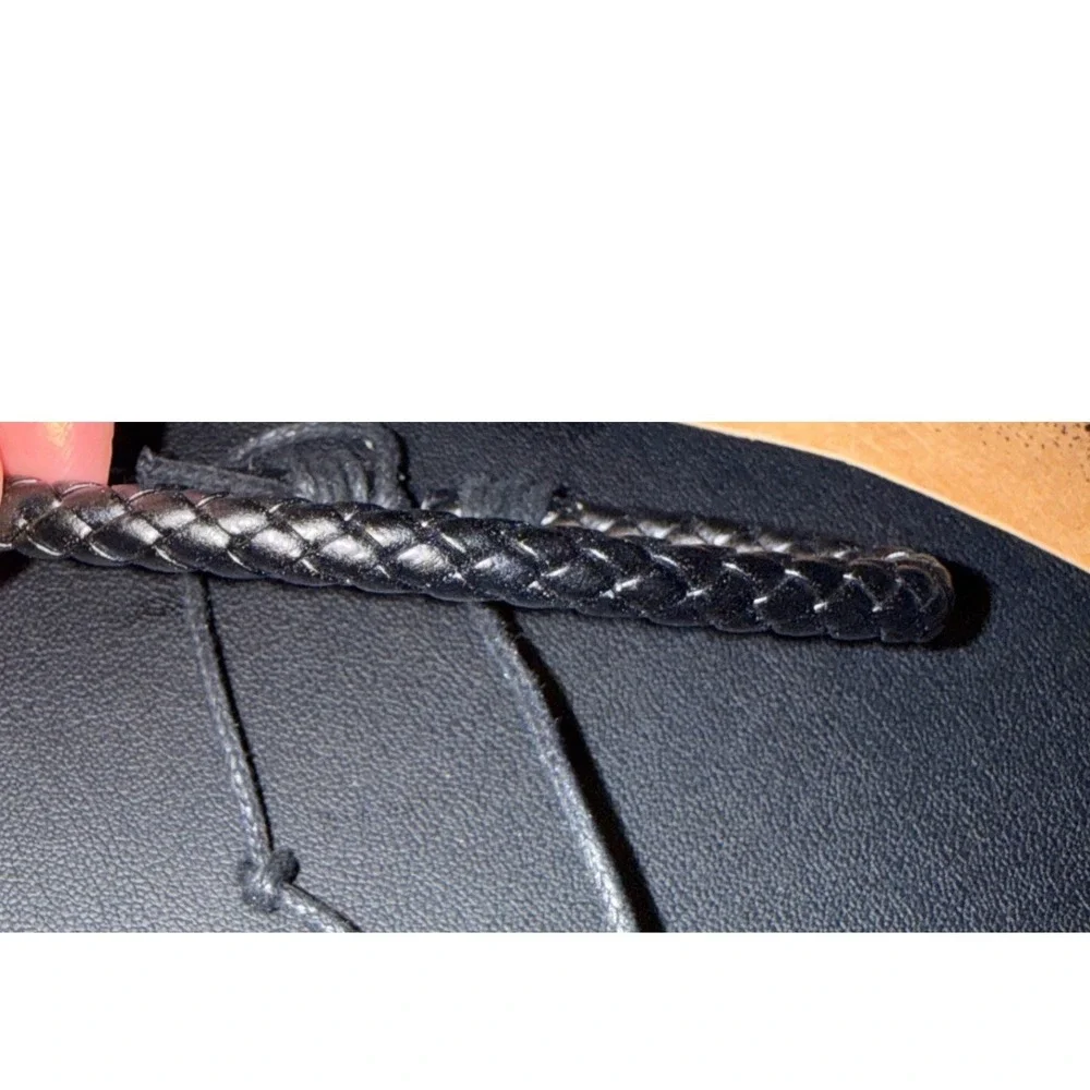 Free Vibes Bracelet Set Mens OS New Black Faux Leather Braided Medallion 4pc